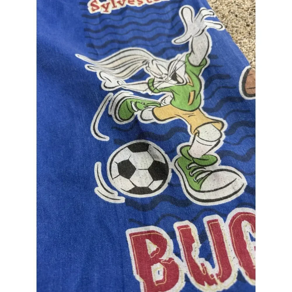 Vintage Looney Tunes Marvin the Martian Taz Sports Theme Twin Sheet Set Craft